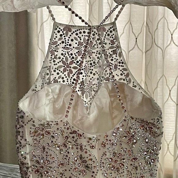 crystal homecoming dress Jovani 49003 Short Sequin Crystal Corset Cocktail Dress Homecoming Gow –  Glass Slipper Formals main image 1